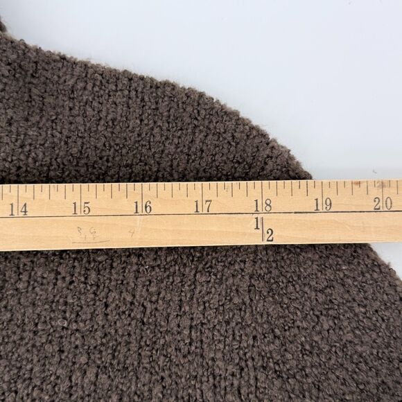 Cozy Chocolate Brown Textured Cardigan Minimalist Soft Knit Neutral Aesthetic - Picture 6 of 12